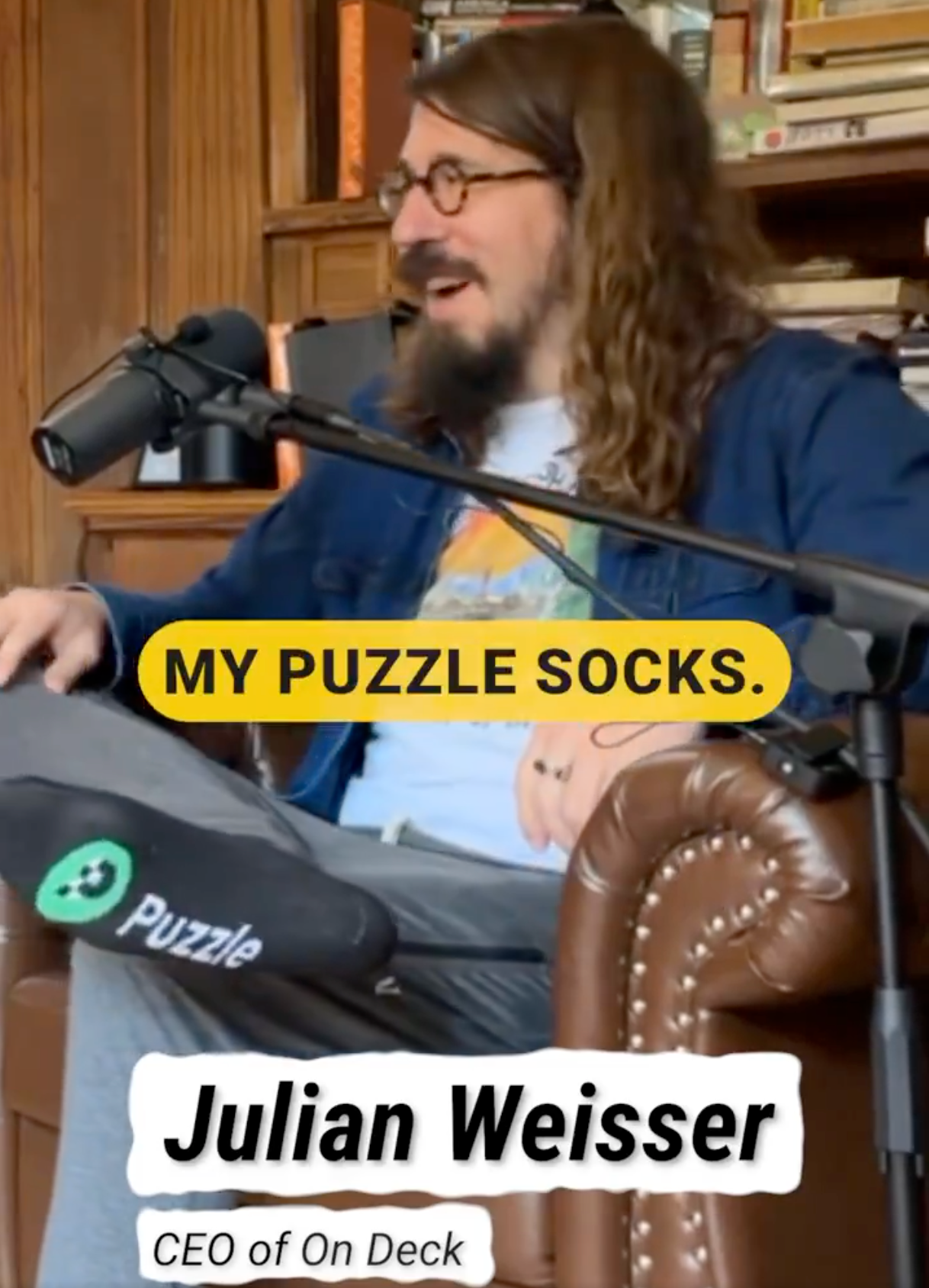 Julian Weisser wearing Puzzle socks