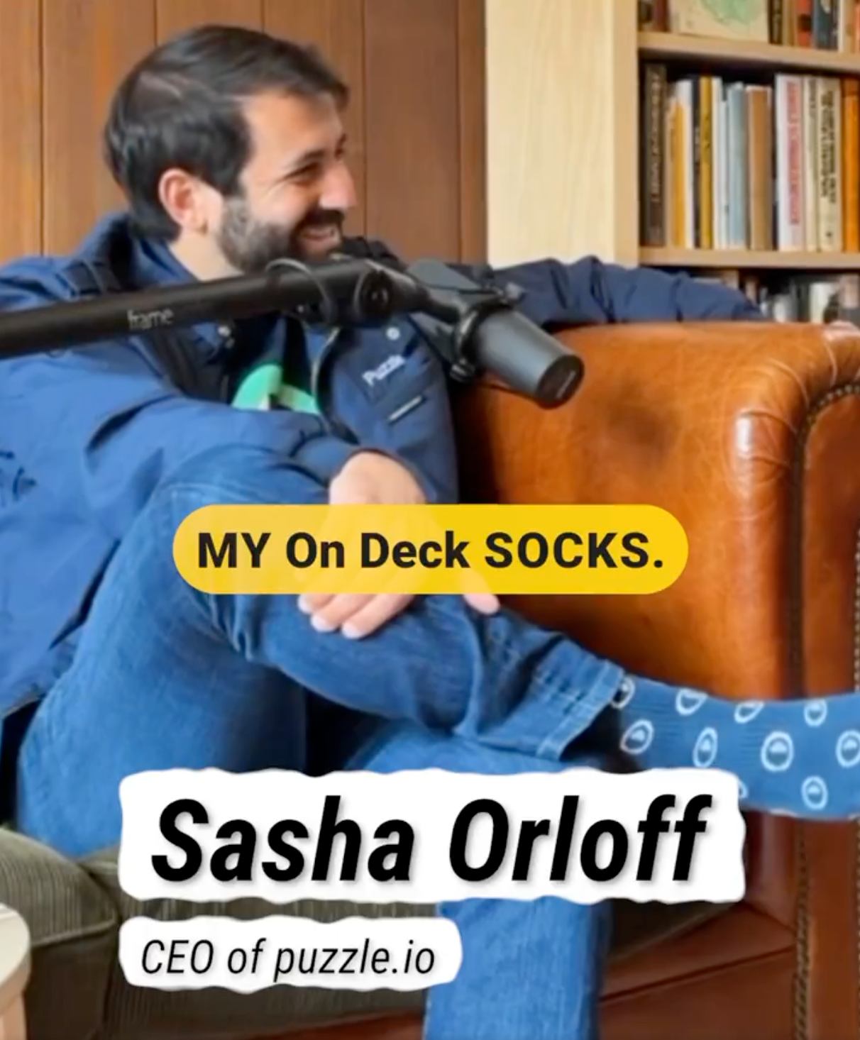 Sasha Orloff wearing On Deck socks